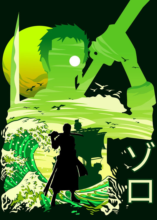 Roronoa zoro silhouette, One Piece