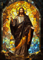 Jesus in Stained Glass Light