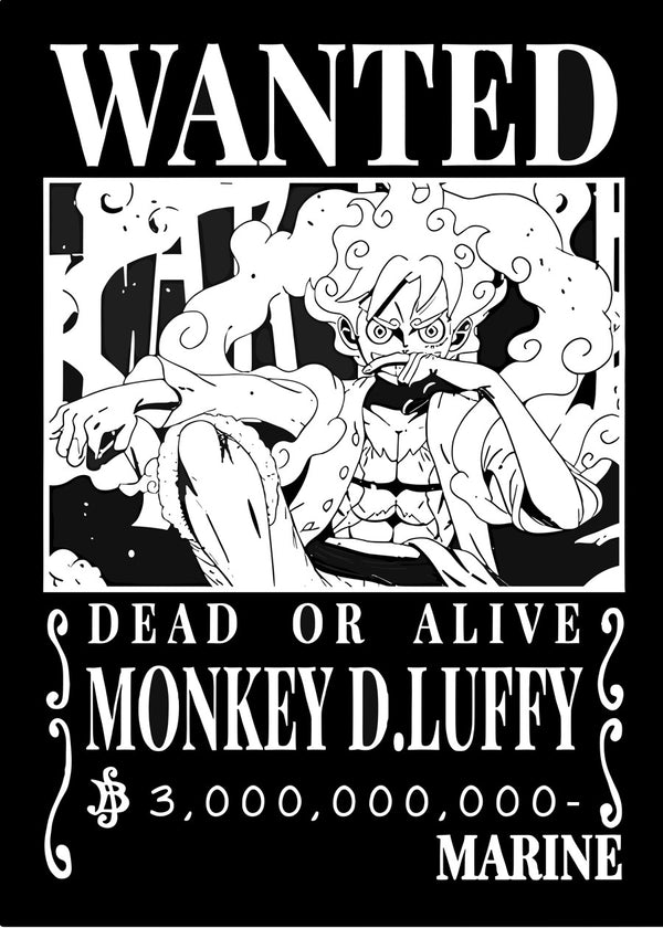 Black Wanted Monkey D luffy