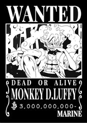 Black Wanted Monkey D luffy