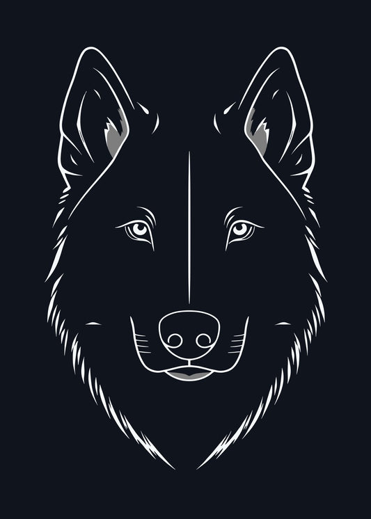 Elegant Husky Line Drawing