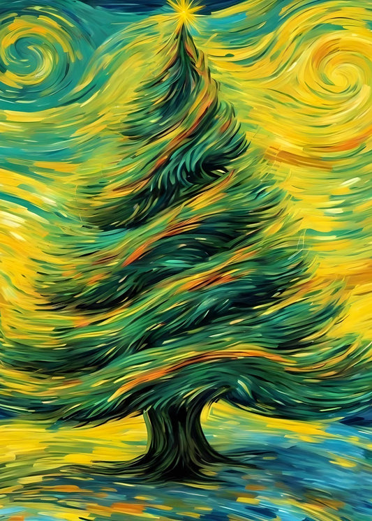 starry night christmas tree