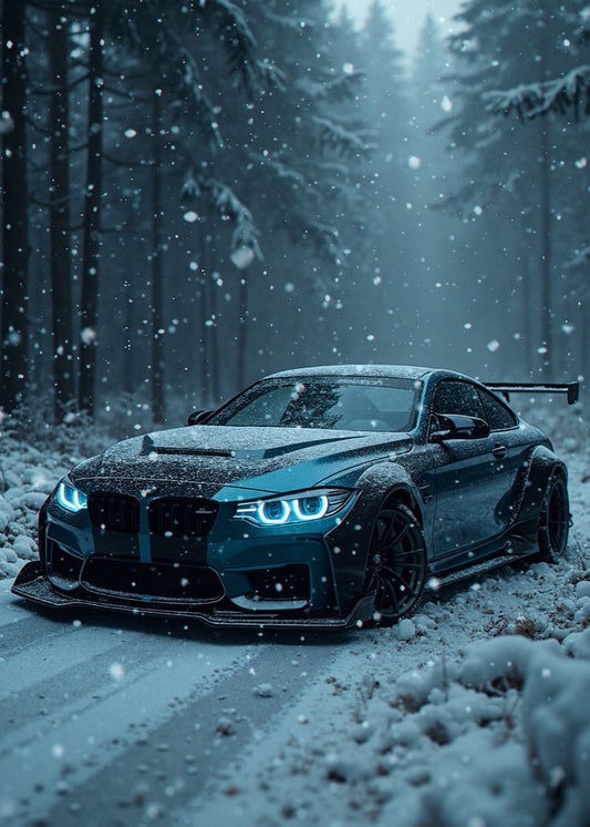 BMW M4 Snowy Forest 