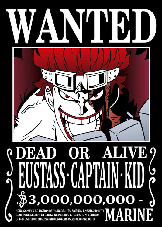 One Piece EUSTASS CAPTAIN Wanted Poster