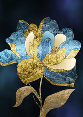 Royal Blue and Gold Abstract