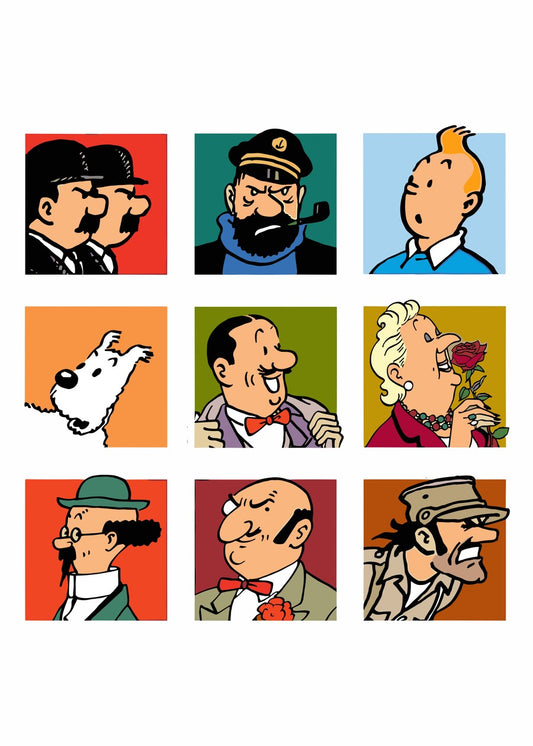 Tin tin characters portrait