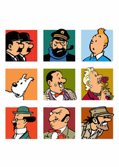 Tin tin characters portrait
