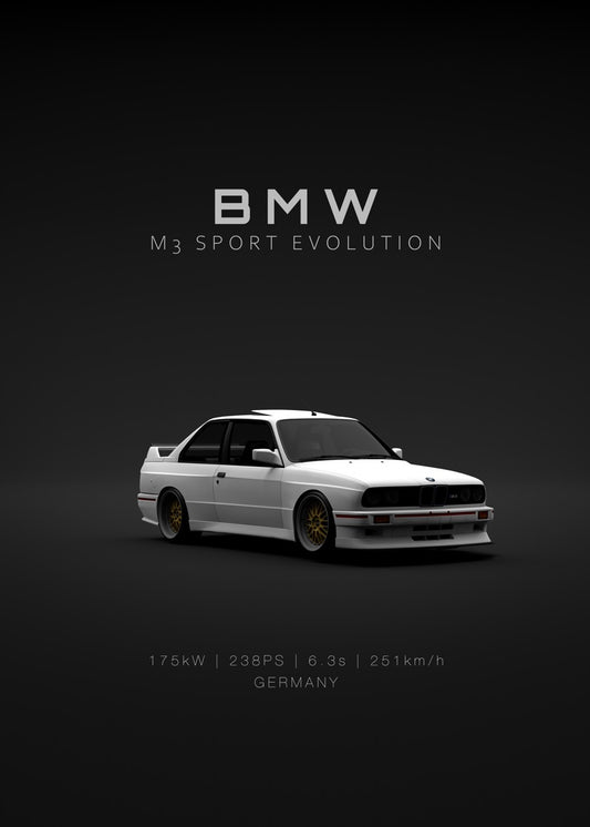 BMW M3 E30 Evo 3 White Front -