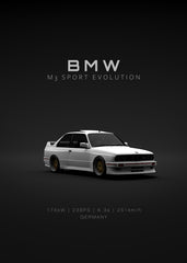 BMW M3 E30 Evo 3 White Front -