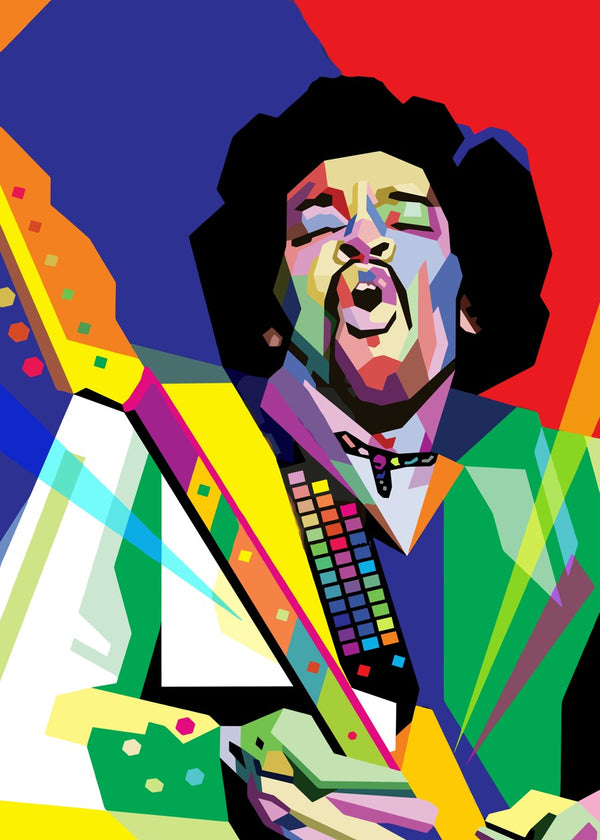 Jimi Hendrix Pop WPAP Art