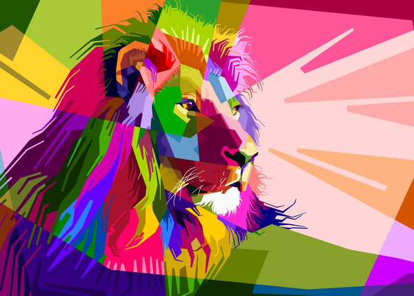 Lion pop art style