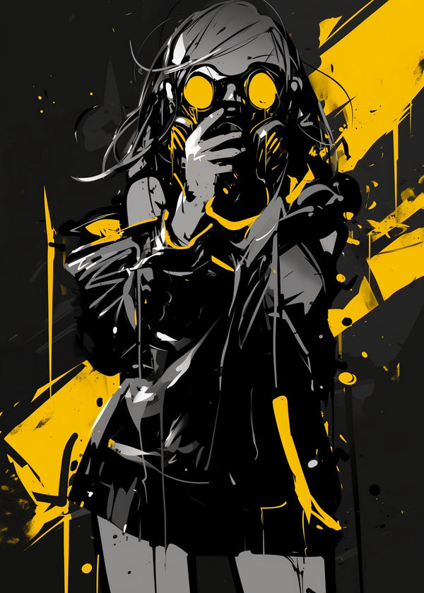 Gas Mask Girl - Yellow / Black