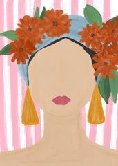 Boho Floral Portrait Art