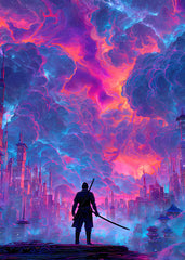 Samurai Japan Katana Cityscape