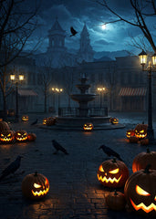 Halloween night spooky town
