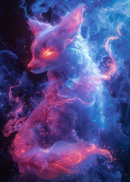 Neon Fox Kitsune Japanese