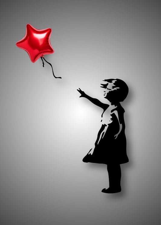 Red star balloon girl