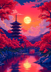 Crimson Twilight over Pagoda