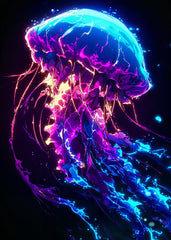 Neon Jellyfish Anime Glow