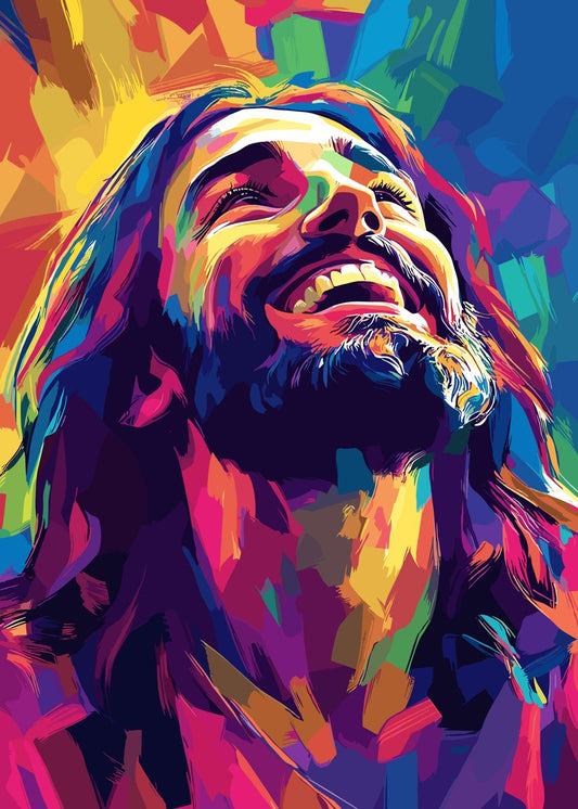 Expressive Colorful Jesus