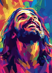 Expressive Colorful Jesus