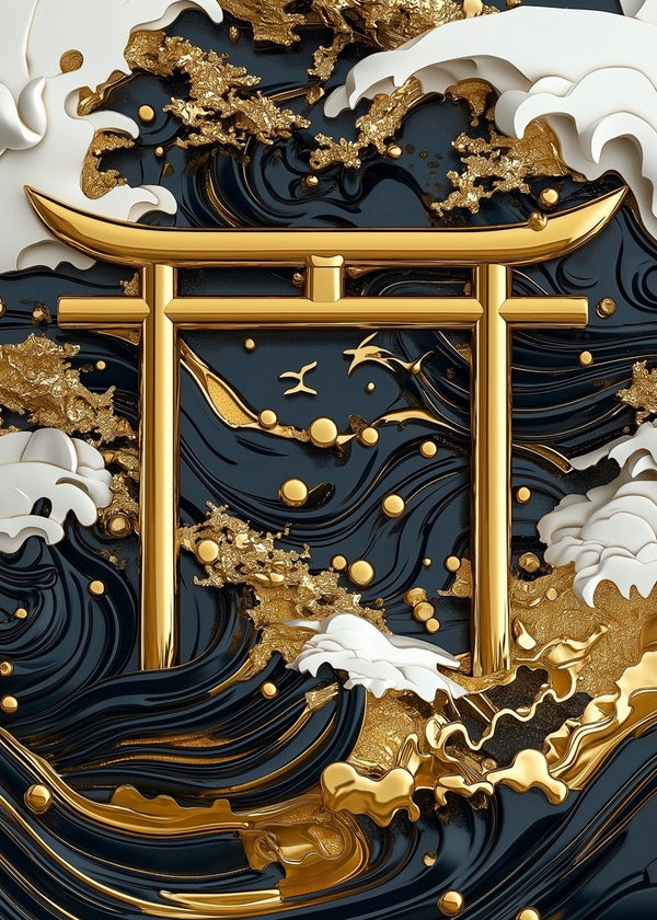 Golden Torii Gate Great Wave