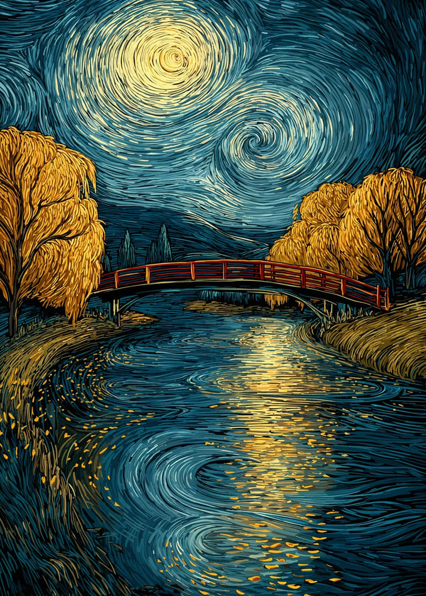Starry Night River Bridge