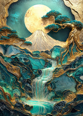 Golden Sun Japanese Landscape