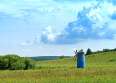 Blue Windmill Landscape Art