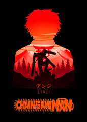Denji orange silhouette, Chainsaw man