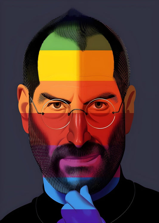 Steve Jobs Rainbow Portrait