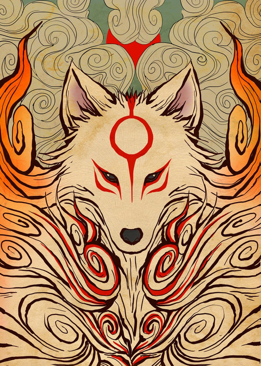 Wolf on fire 