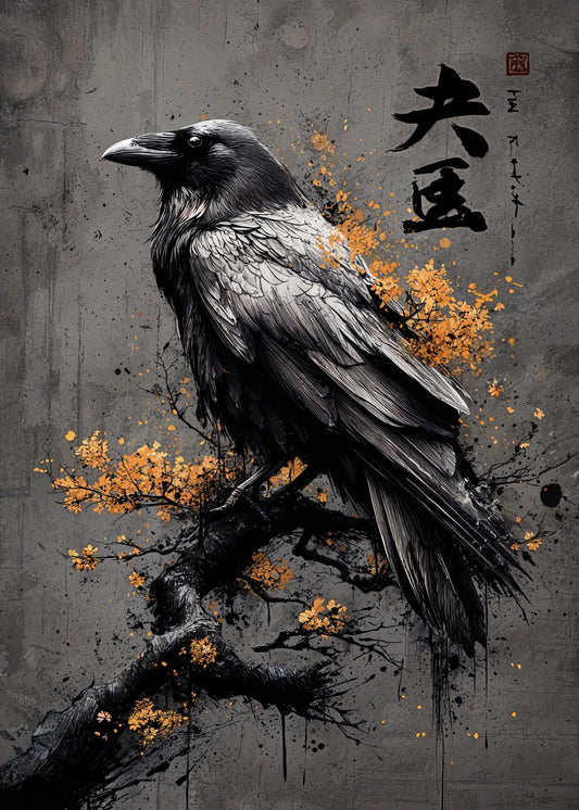 Raven on Sakura Branch