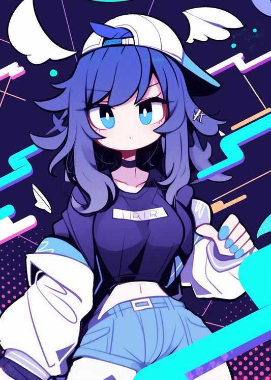Anime Girl with Blue Hair