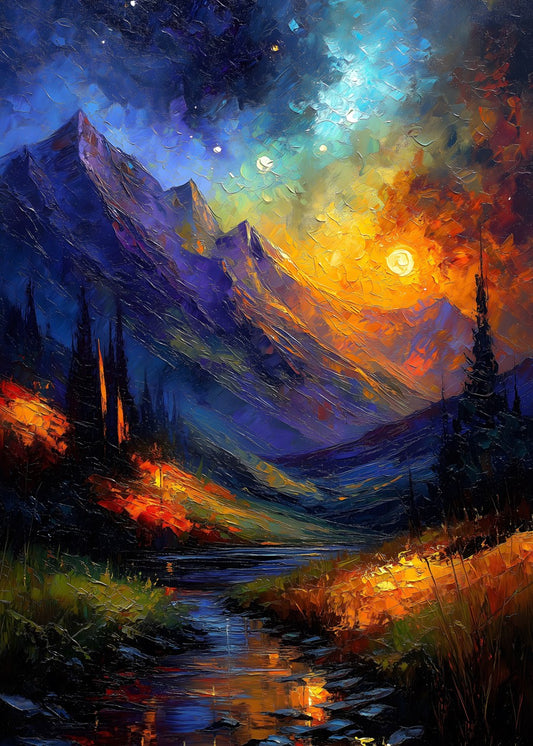Cosmic Dusk in the Mountains