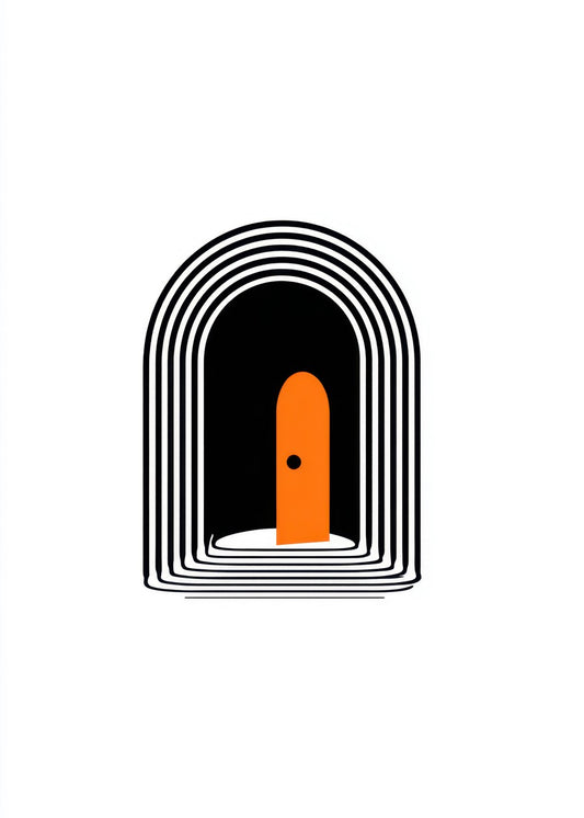 Simple Orange Door Opened