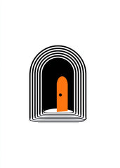 Simple Orange Door Opened