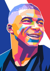Kylian Mbappe pop art portrait