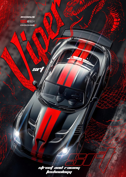 Red Stripe Dodge Viper SRT