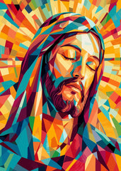 Golden Stained Glass Christ