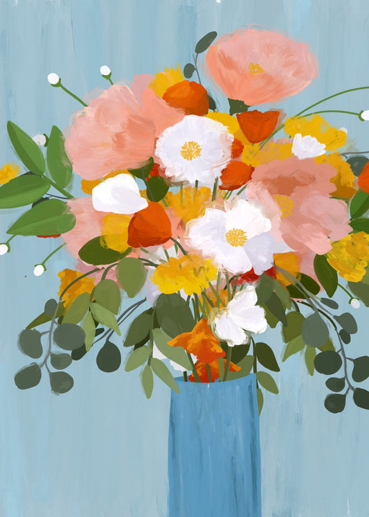 Colorful bouquet in vase