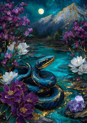 Moonlit Enchantment Of Blue Serpent