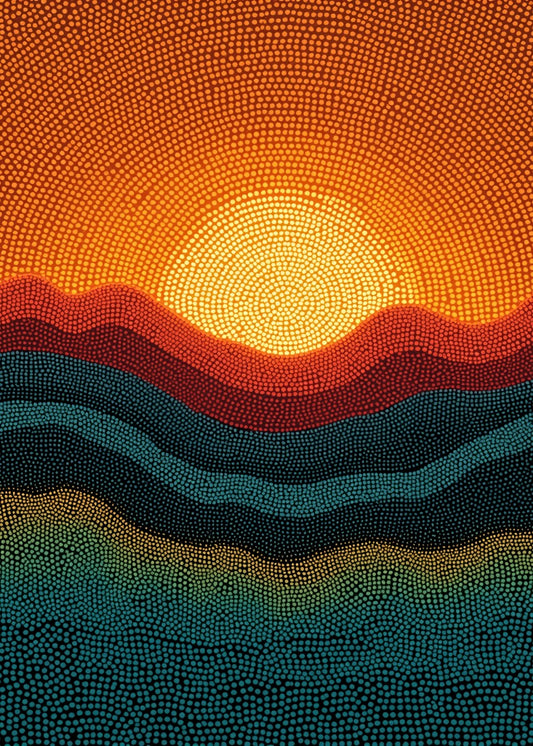 Aboriginal Dot Art Sunset