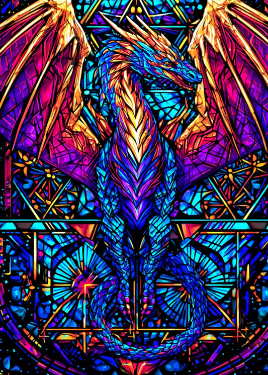 Majestic stainglass dragon
