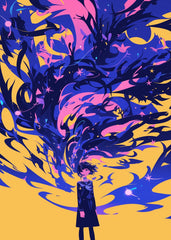 Anime Girl Abstract Thoughts