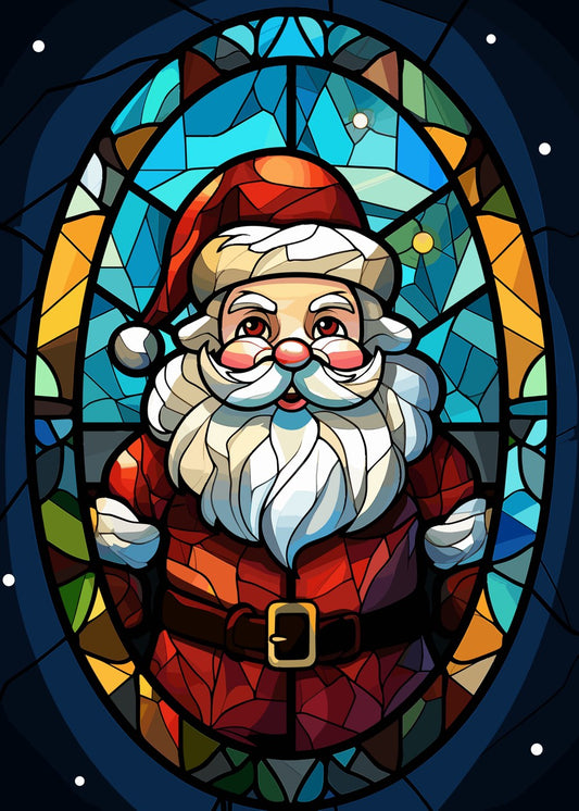 Stained Glass Santa Claus
