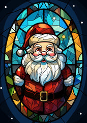 Stained Glass Santa Claus