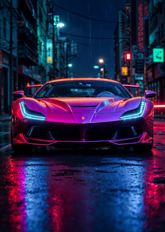 Ferrari F8 Cyberpunk City