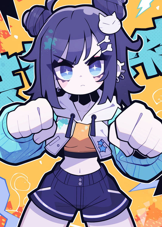 Anime Girl Ready to Fight