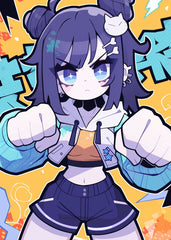 Anime Girl Ready to Fight
